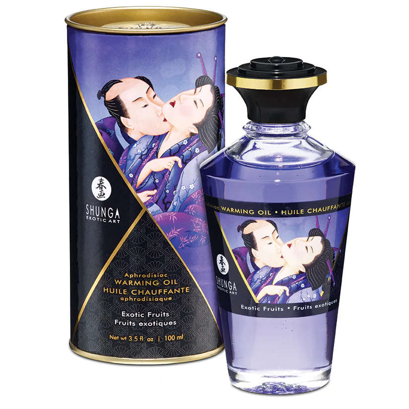 Shunga Aphrodisiac Warming Oil-Blazing Cherry 3.5oz - Image 2