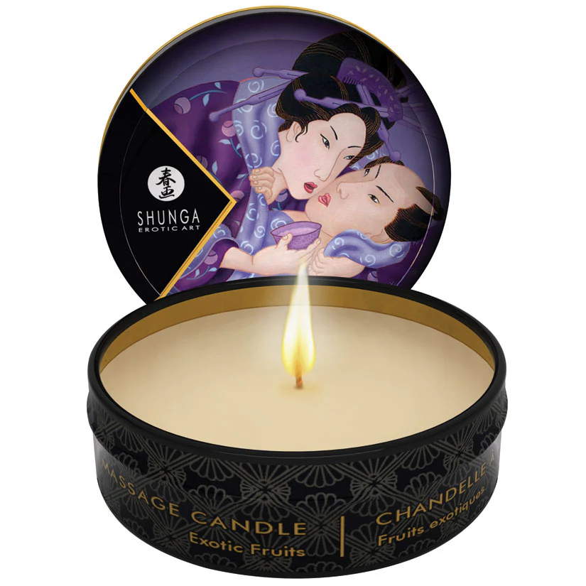Shunga Mini Massage Candle-Rose Petals 1oz - Image 4